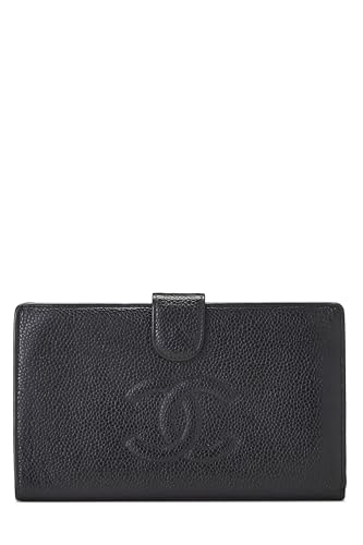 Chanel,  Black Caviar Timeless 'CC' Long Wallet, Black