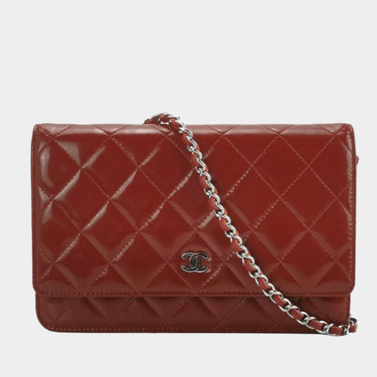 Chanel Wallet on Chain Classic Flap Red Patent Leather