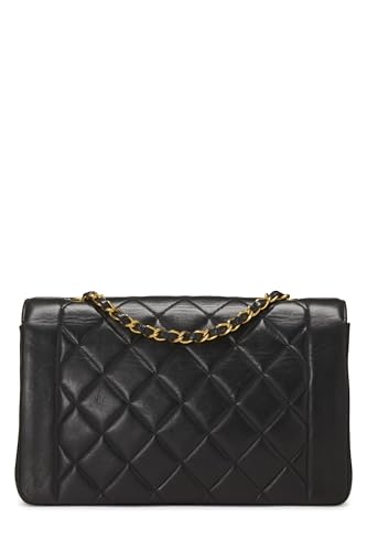 Chanel,  Black Quilted Lambskin Diana Flap Medium, Black