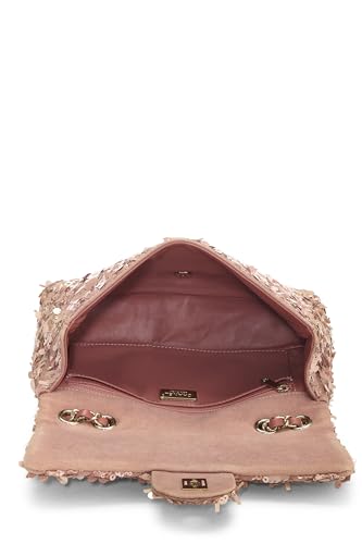 Chanel,  Pink Sequin Chevron Flap Medium, Pink
