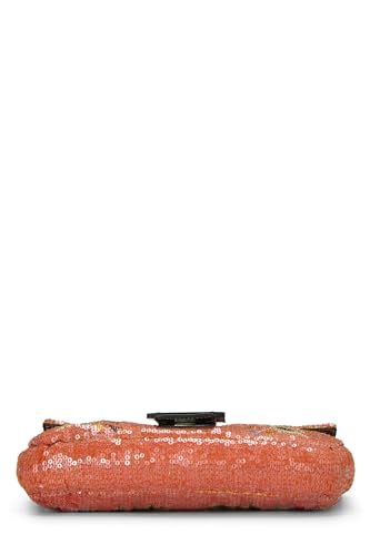Fendi,  Orange Sequin Baguette, Orange