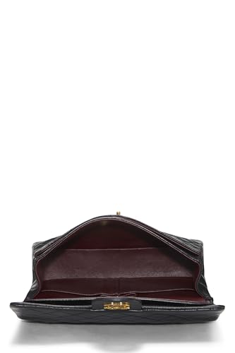 Chanel,  Black Quilted Lambskin Classic Double Flap Medium, Black