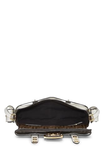 Fendi,  White Zucca Coated Canvas Cage Baguette, White