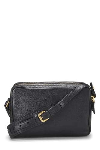 Prada,  Black Vitello Daino Double Zip Camera Bag, Black