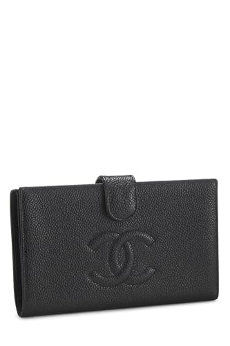 Chanel,  Black Caviar Timeless 'CC' Long Wallet, Black