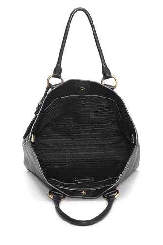 Prada,  Black Vitello Daino Phenix Tote, Black