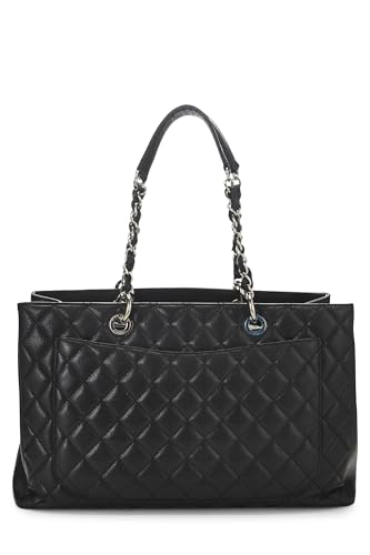 Chanel,  Black Quilted Caviar Grand Shopping Tote (GST) XL, Black