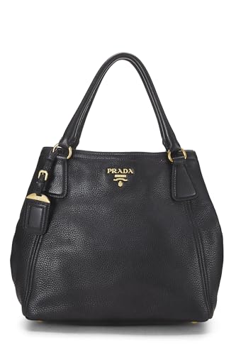 Prada,  Black Vitello Daino Sacca 2 Manici, Black