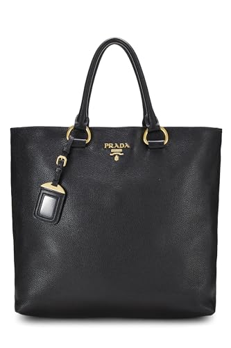 Prada,  Black Vitello Daino Phenix Shopping Tote, Black