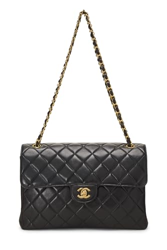 Chanel,  Black Quilted Lambskin Double Sided Classic Flap Medium, Black