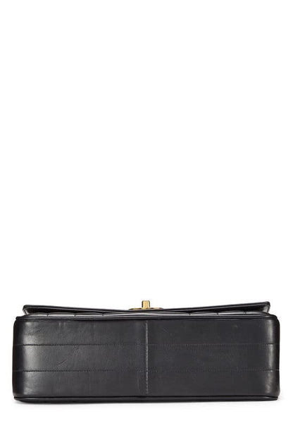 CHANEL,  Black Vertical Lambskin Kelly , Black