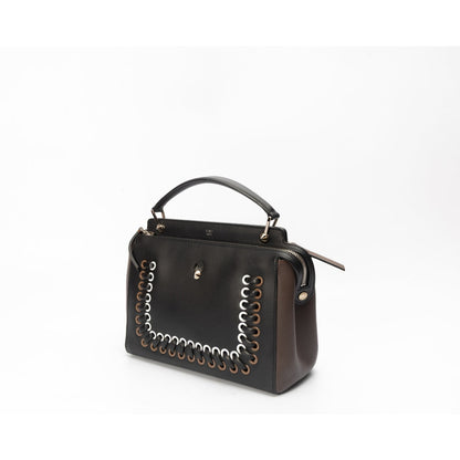 Fendi Dotcom Black Leather Shoulder Bag