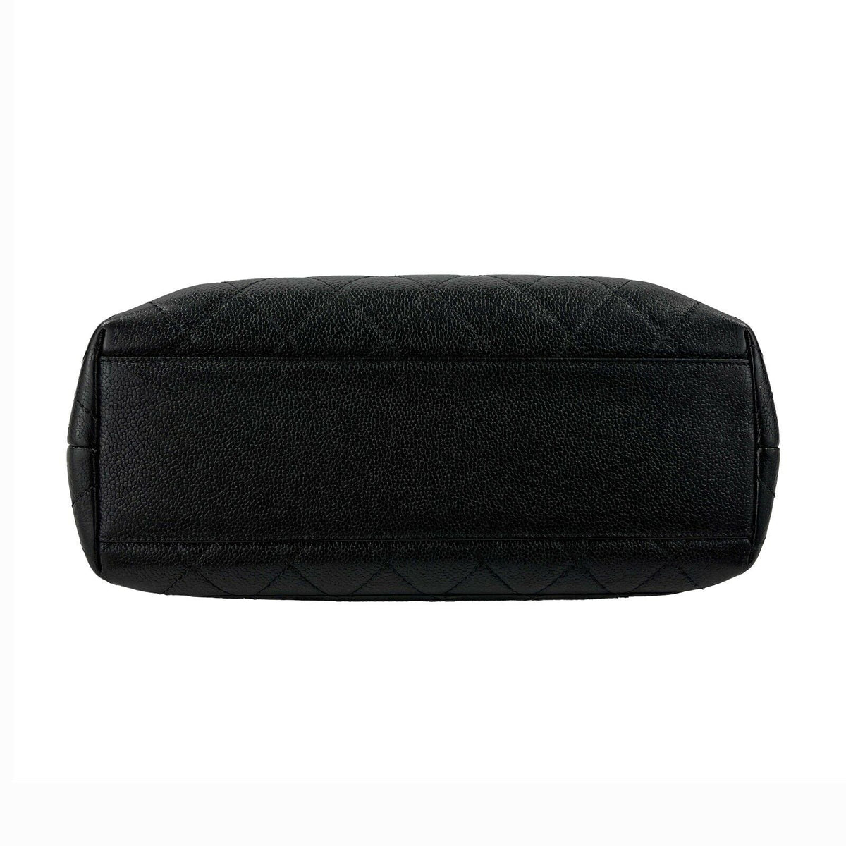 CHANEL Vintage Large Quilted CC Caviar Kelly Flap Bag - Top Handle
