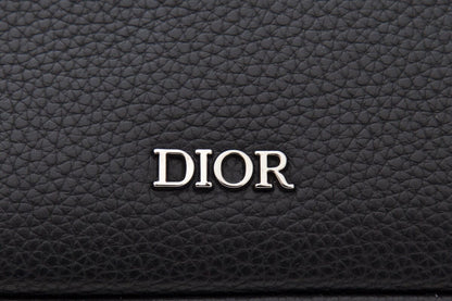 Dior Black Leather Safari Messenger Handbag