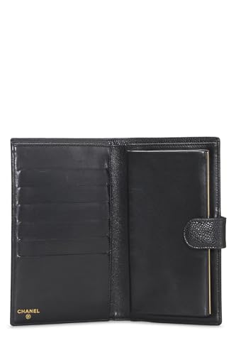 Chanel,  Black Caviar Timeless 'CC' Long Wallet, Black