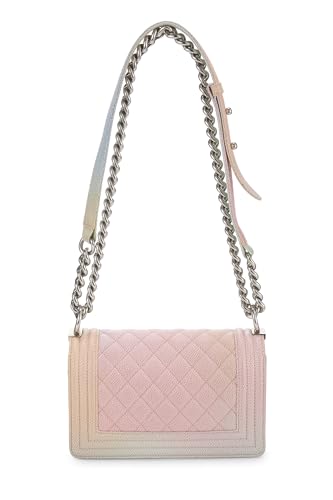 Chanel,  Rainbow Quilted Caviar Boy Bag Small, Pink