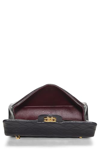 Chanel,  Black Quilted Lambskin Classic Double Flap Small, Black