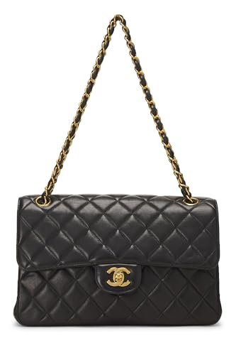 Chanel,  Black Quilted Lambskin Double Sided Classic Flap Medium, Black