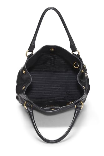 Prada,  Black Vitello Daino Sacca 2 Manici, Black