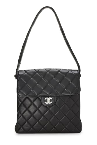 Chanel,  Black Quilted Lambskin Double Sided Tall, Black