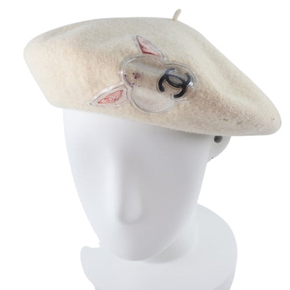 CHANEL Other hats wool White beret Women 50-55 Used