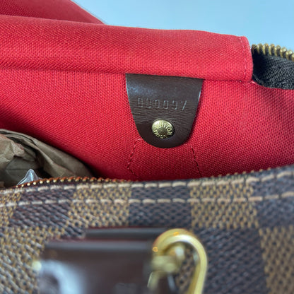 Louis-Vuitton Damier Ebene Speedy 30 Canvas Bag with Strap