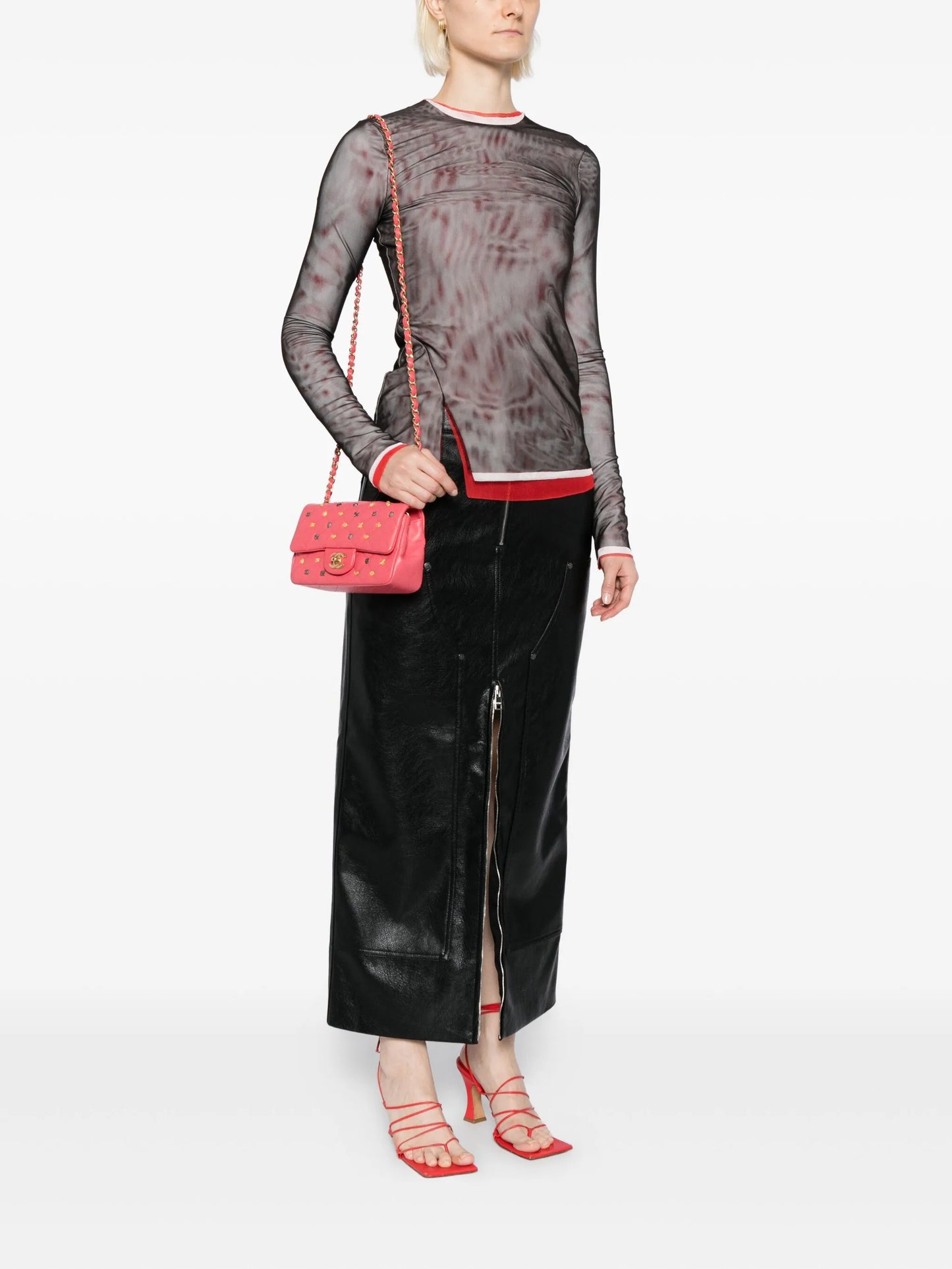 Quilted Studded Mini Flap Bag Pink