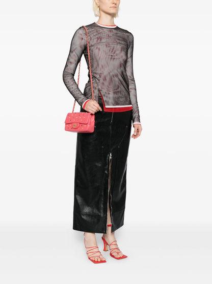 Quilted Studded Mini Flap Bag Pink