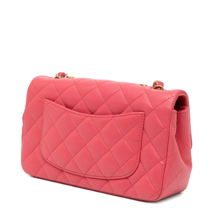 Quilted Studded Mini Flap Bag Pink