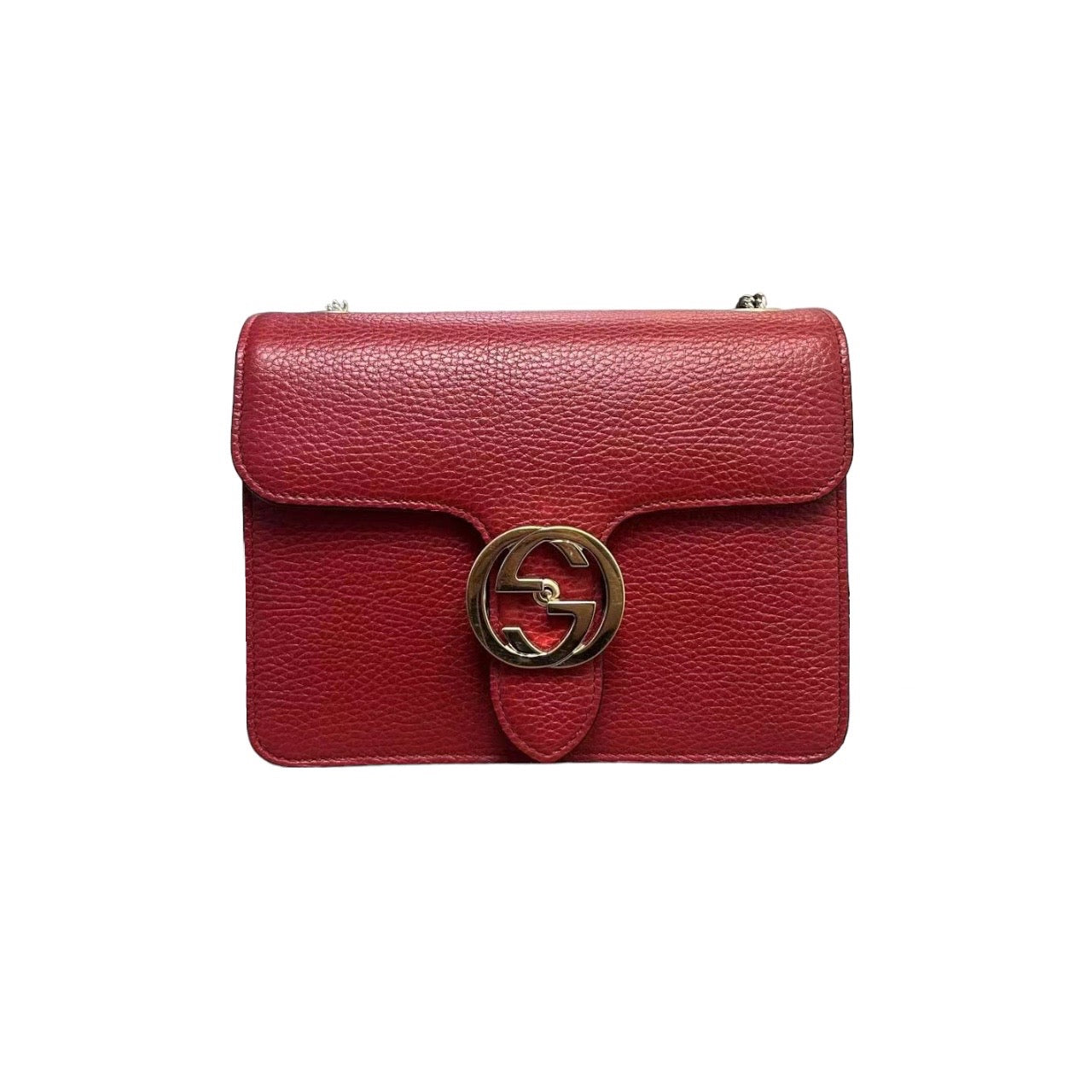 Gucci Small Interlocking GG Calfskin Red GHW