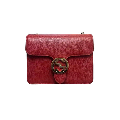 Gucci Small Interlocking GG Calfskin Red GHW