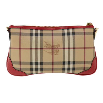 Burberry Nova Check Shoulder Bag PVC Leather bright rose 3910756 Auth 32762A
