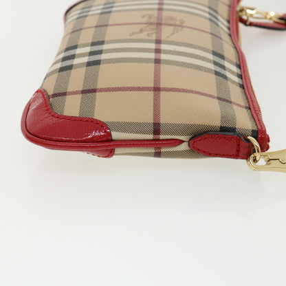 Burberry Nova Check Shoulder Bag PVC Leather bright rose 3910756 Auth 32762A