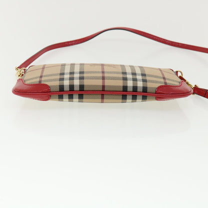 Burberry Nova Check Shoulder Bag PVC Leather bright rose 3910756 Auth 32762A