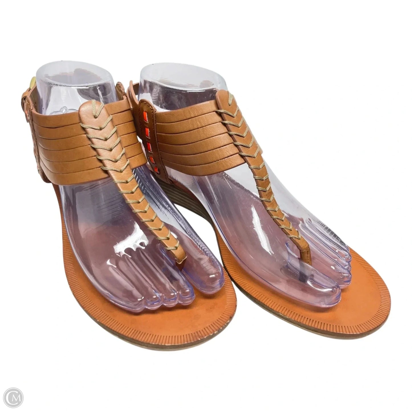 Sandals Designer By Coach In Brown & Orange, Size: 7.5