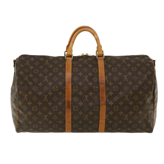 LOUIS VUITTON Monogram Keepall Bandouliere 55 Boston Bag M41414 LV Auth 32935