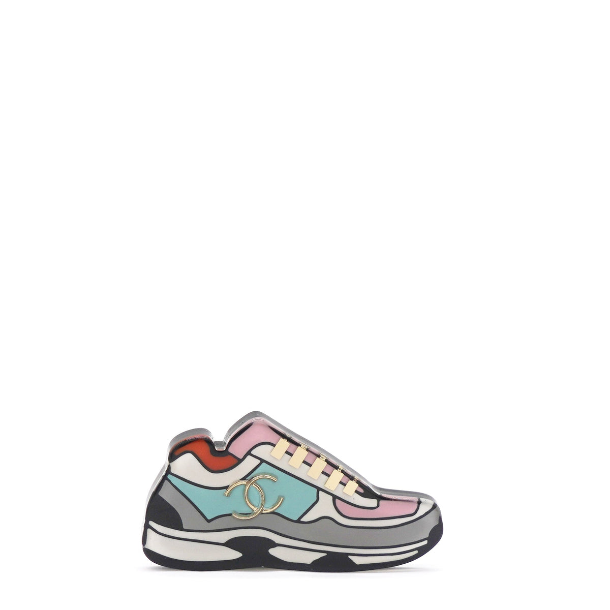 Resin Icon Sneaker Brooch Multicolor