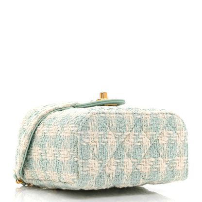 Tweed Handle Crush Small Vanity Case Light Green
