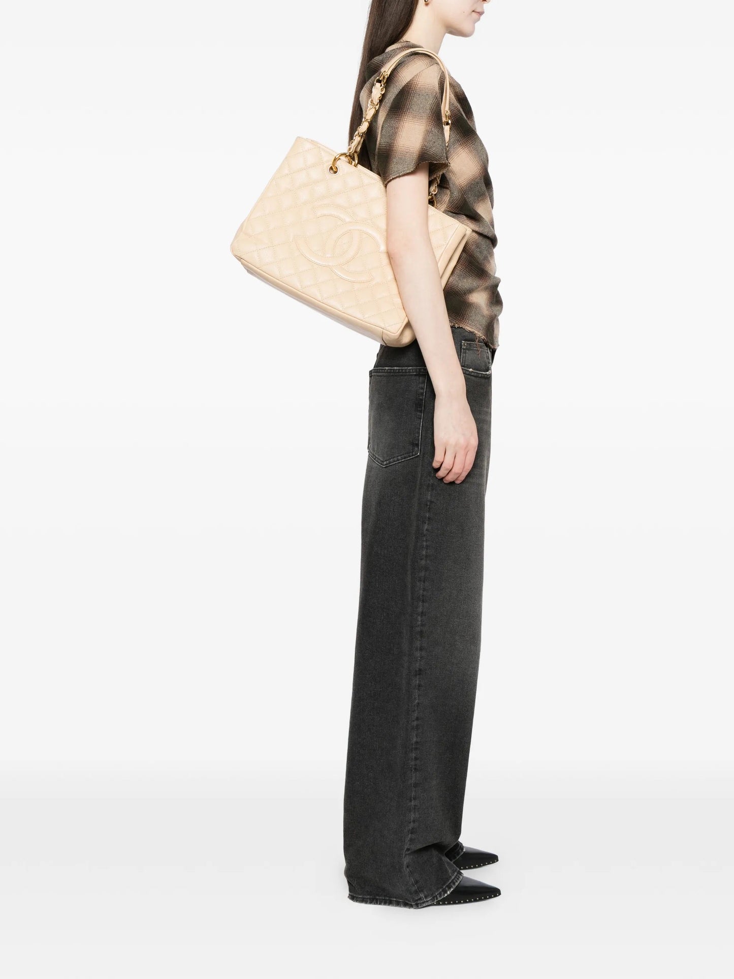 Grand Shopping Tote Beige GHW