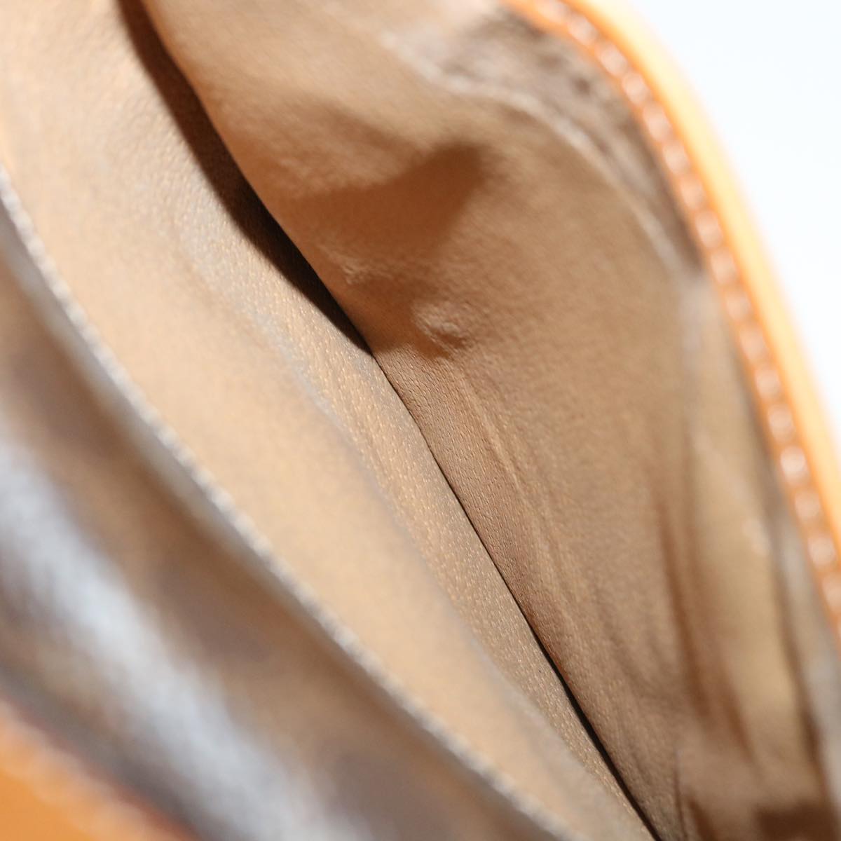 Celine Macadam Canvas Hand Bag PVC Leather Brown  33149