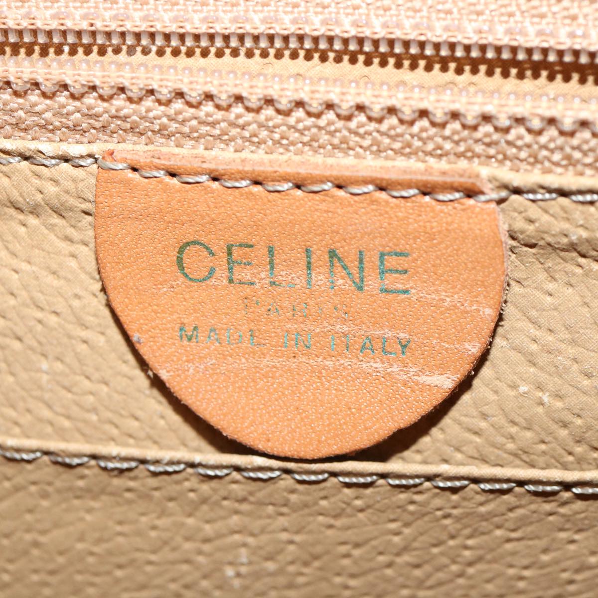 Celine Macadam Canvas Hand Bag PVC Leather Brown  33149