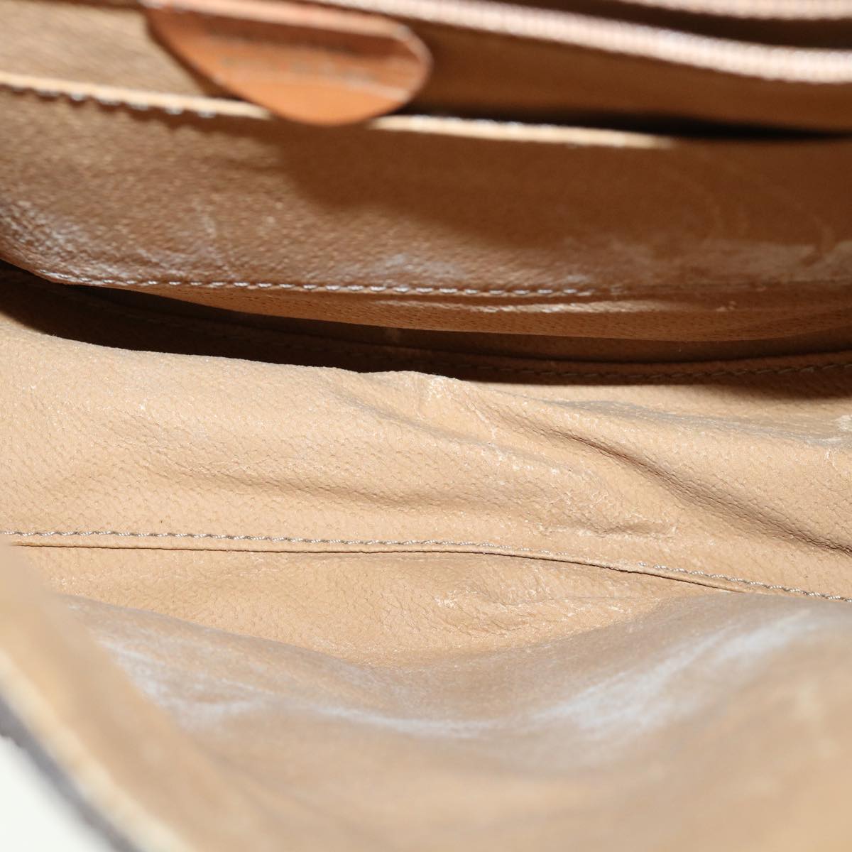 Celine Macadam Canvas Hand Bag PVC Leather Brown  33149