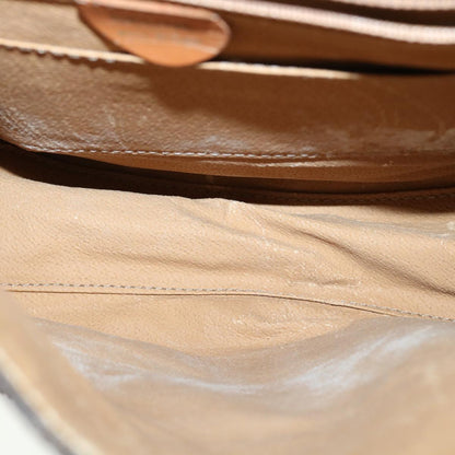 Celine Macadam Canvas Hand Bag PVC Leather Brown  33149