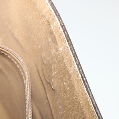 Celine Macadam Canvas Hand Bag PVC Leather Brown  33149