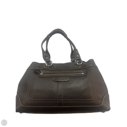 Handbag Leather By Coach, Size: Medium