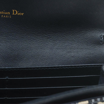 Christian Dior Saddle Wallet On Chain Navy Oblique Jacquard