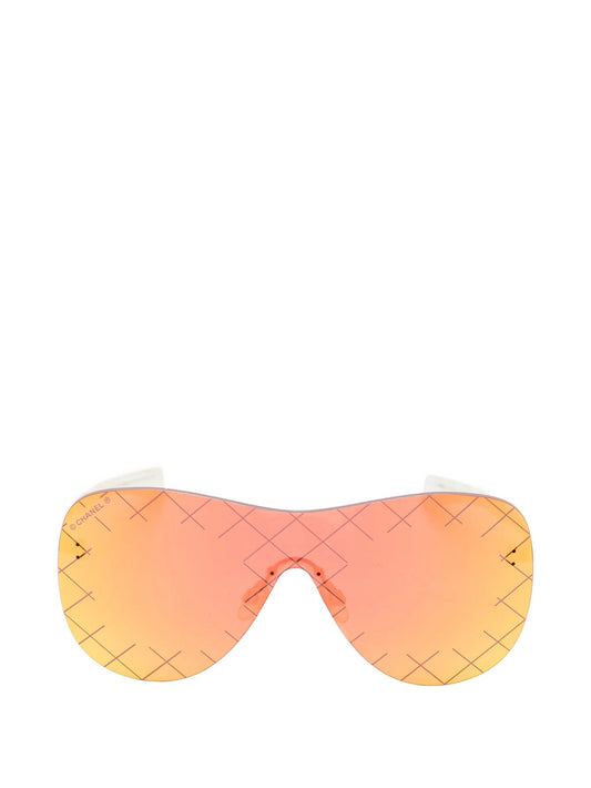 Mirrored Orange Rimless Sunglasses