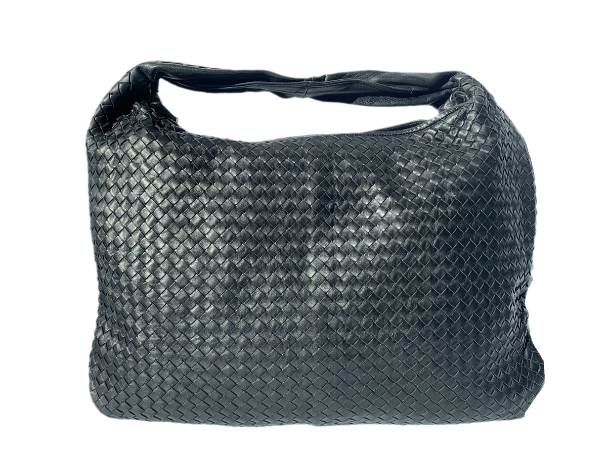 Bottega Veneta Intrecciato Hobo Bag Large Black Lambskin leather