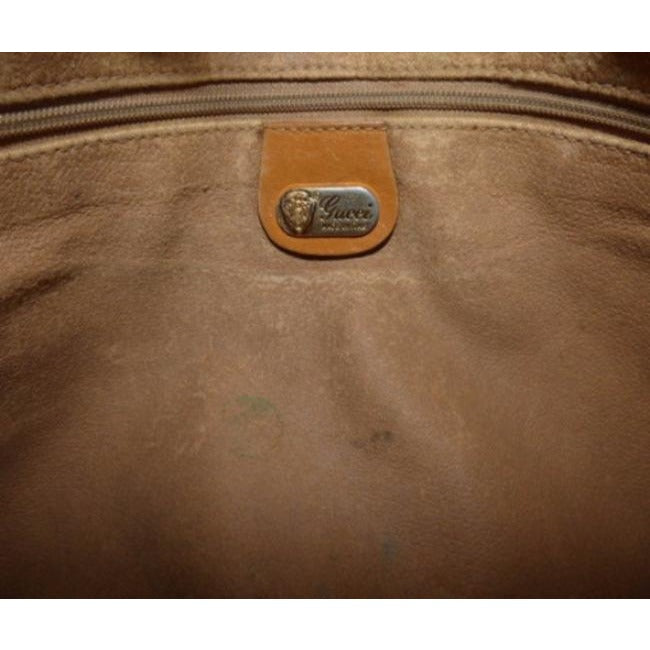 Gucci Jackie Hobo Vintage Beige Shoulder Bag Leather w GG Logo