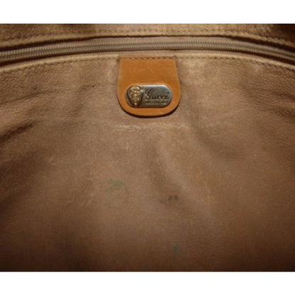 Gucci Jackie Hobo Vintage Beige Shoulder Bag Leather w GG Logo